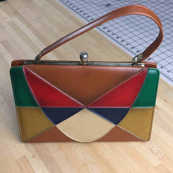 Vintage Handbags - Vintage 70’s Color-block Handbag